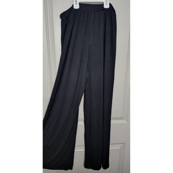 Boohoo Womens Size 12 Basic Jersey Midaxi High Waisted Pants Black Soft - Picture 6 of 8